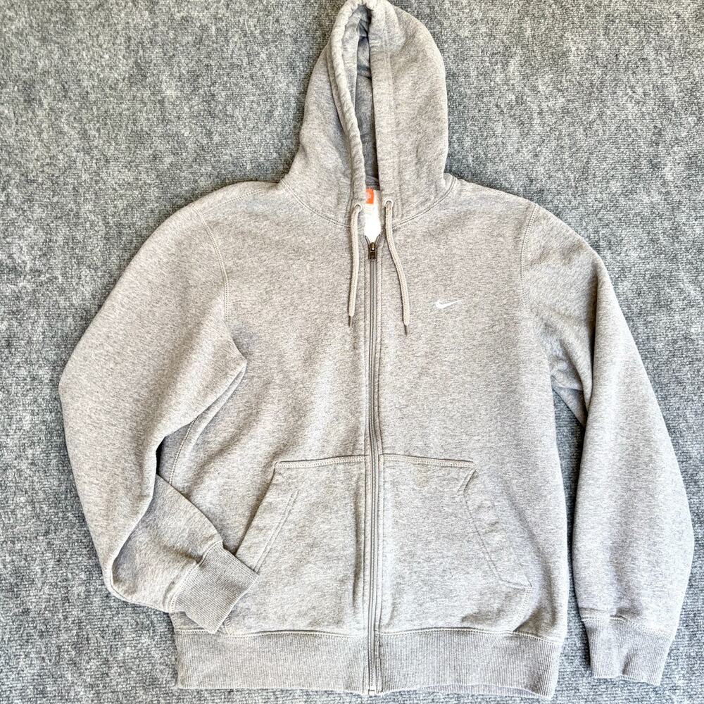 Nike Full Zip Hoodie Gray Fleece Lined Sweatshirt Athletic Dept Men’s Medium
